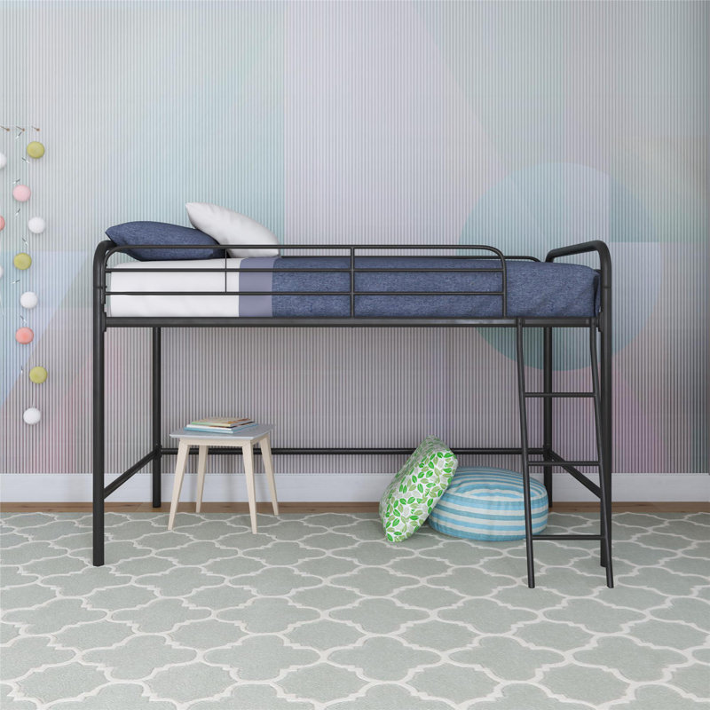 Daury Junior Loft Metal Bed, Black, Twin