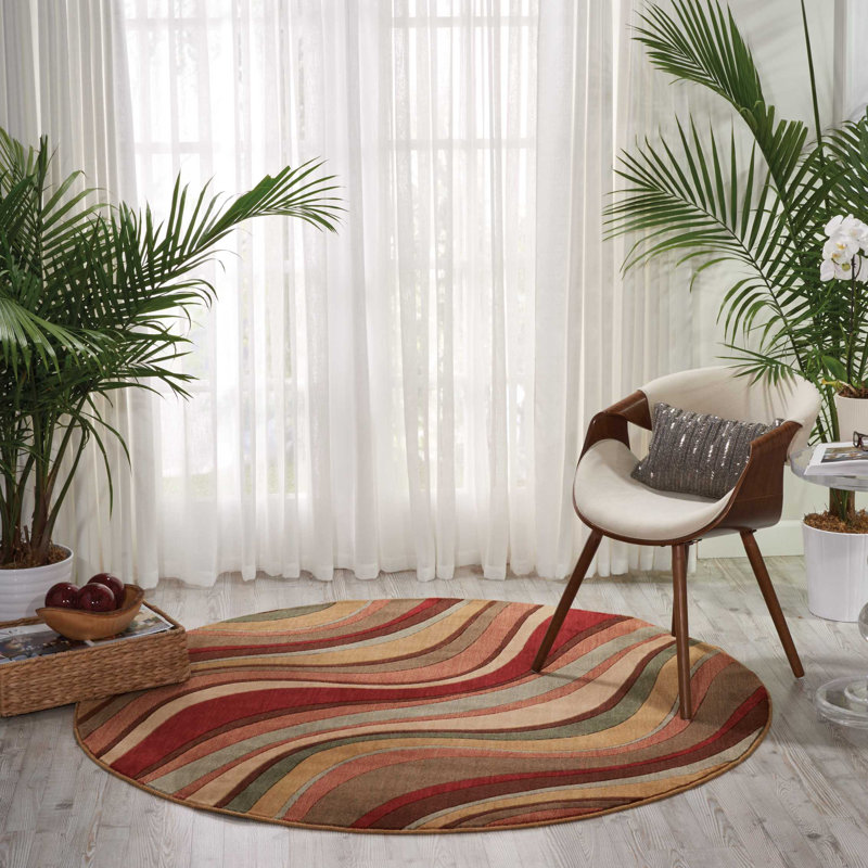 Yuzo Abstract Indoor Rug, Round 5'6"