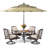 Alyah 4 - Person Patio Dining Set with Square Table , Cushions Included-100187977