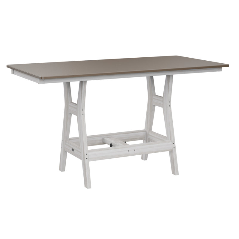 Table de salle à manger rectangulaire 66 po Berlin Gardens Harbor, Bronze martelé, Coquillage, H 30,37 po x l 66 po x P 33 po