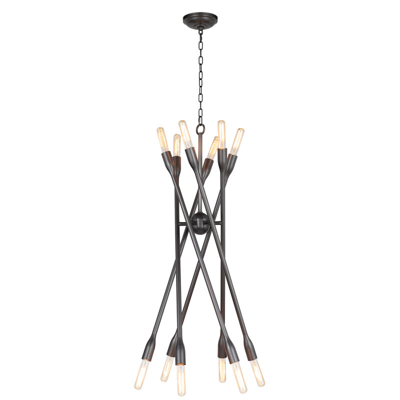 Cobra 12 - Light Chandelier, 27" H x 43" W x 43" D, Oil Rubbed Bronze