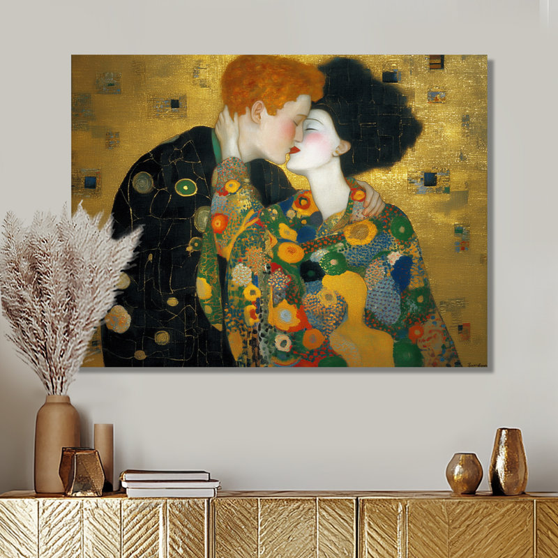 Intime of Couple Embraces - Couple, décoration murale en métal, impression sur métal glam, L 32 po x H 24 po
