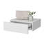Décoration de chambre à coucher: table de chevet flottante blanche avec tiroir - solution de rangement élégante et moderne-1073775755