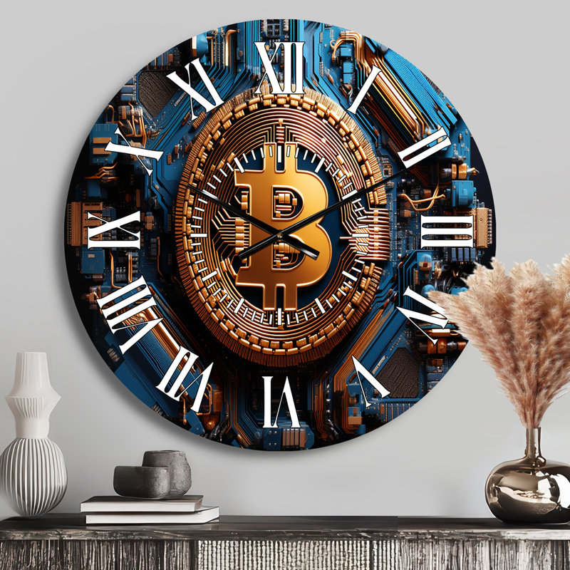 Azure Fashion Bitcoin - Horloge murale Fashion, Médium