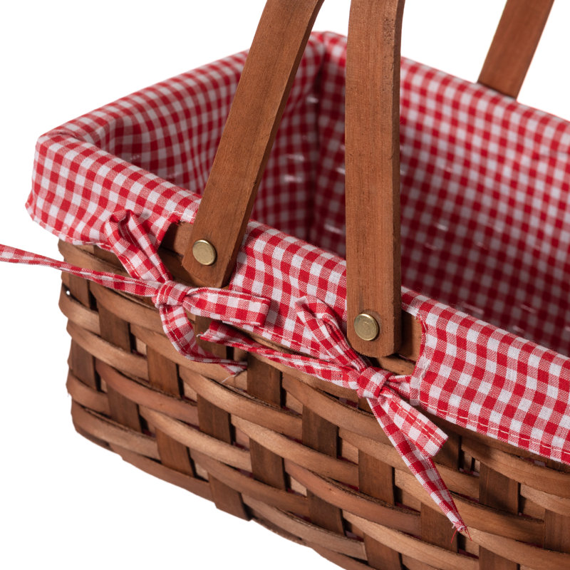 Panier rectangulaire en bois massif doublé