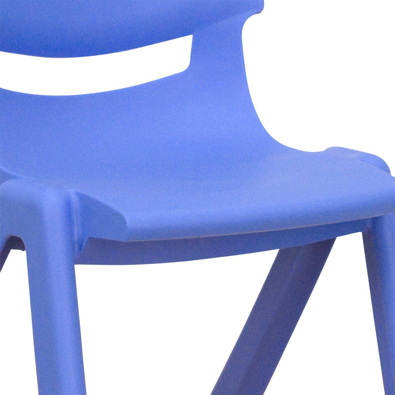 Chaise d'école empilable en plastique avec siège H 13,25 po Demitrius, Vert, 13.25", 5
