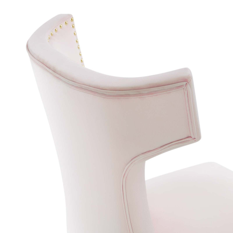Modway Curve Performance Velvet Dining Chairs, Pink