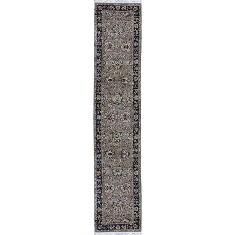 Hand-Knotted High-Quality Brown and Black Runner