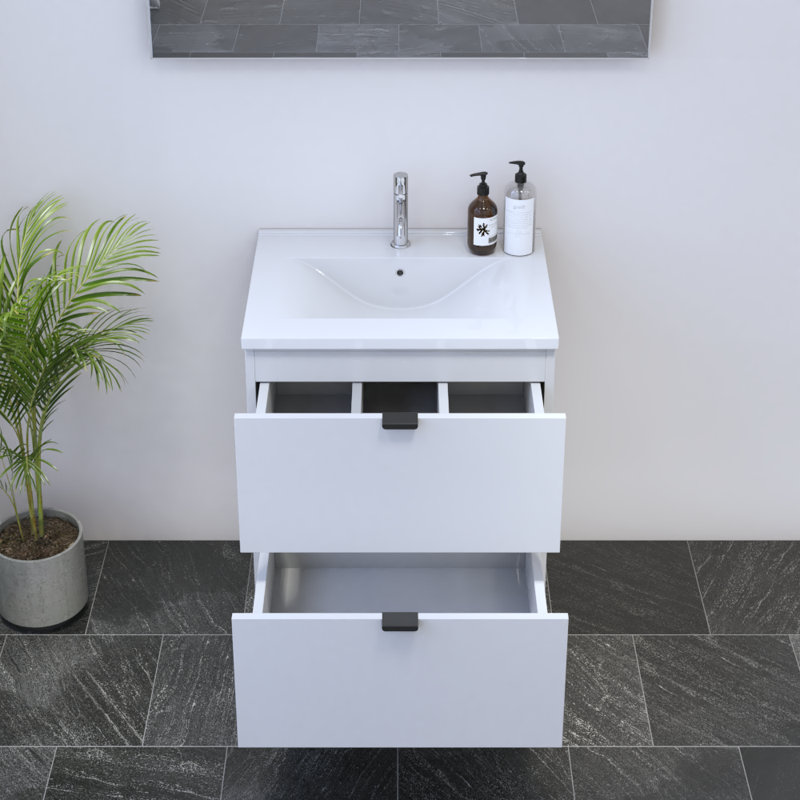 Meuble-lavabo simple 23,6 po avec plateau Kareema