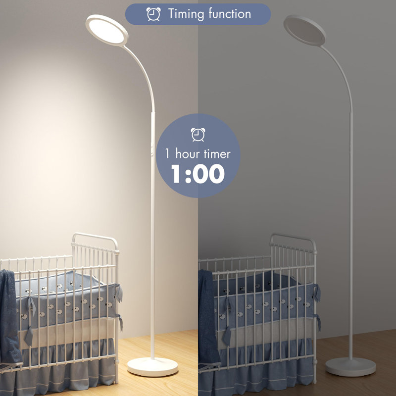 Floor Lamp,Super Bright Dimmable LED Lamps for Living Room, Custom Color Temperature Standing Lamp with Remote Push Button, Adjustable Gooseneck Reading Floor Lamp for Bedroom Office