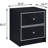 Modern Industrial 2 Nightstand In Black And Silver - Bedroom Storage With Stable Functional Metal Glides 2 Drawers Sleek Design For