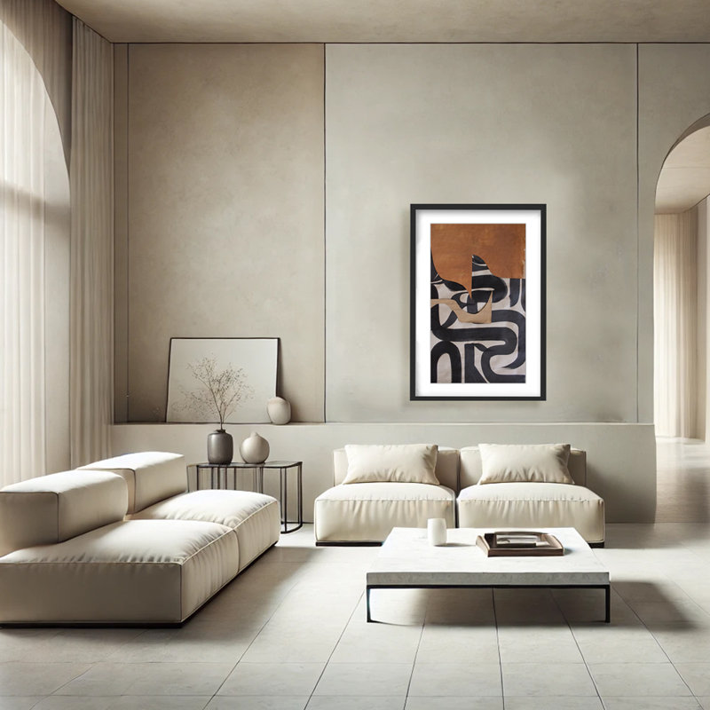 Gai: A Symphony Of Abstraction, 30" H x 24" W x 1.125" D, Black, Framed Matted Print