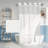 Bartek No Hook Slub Linen Textured Shower Curtain with Snap-in PEVA Liner Set-1710339395-1706548397