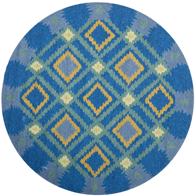 Tapis bleu crocheté à la main Bowden