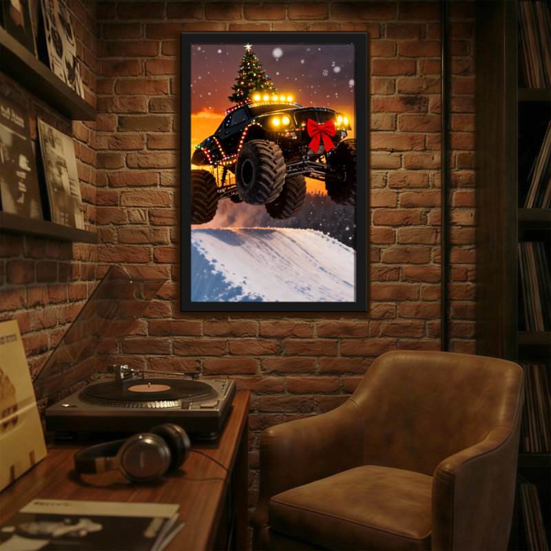 Saut de neige arbre de Noël camion camion de Noël, H 18 po x l 12 po