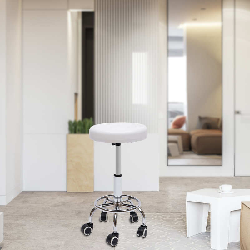 Swivel Adjustable Height Counter Stool with Metal Frame