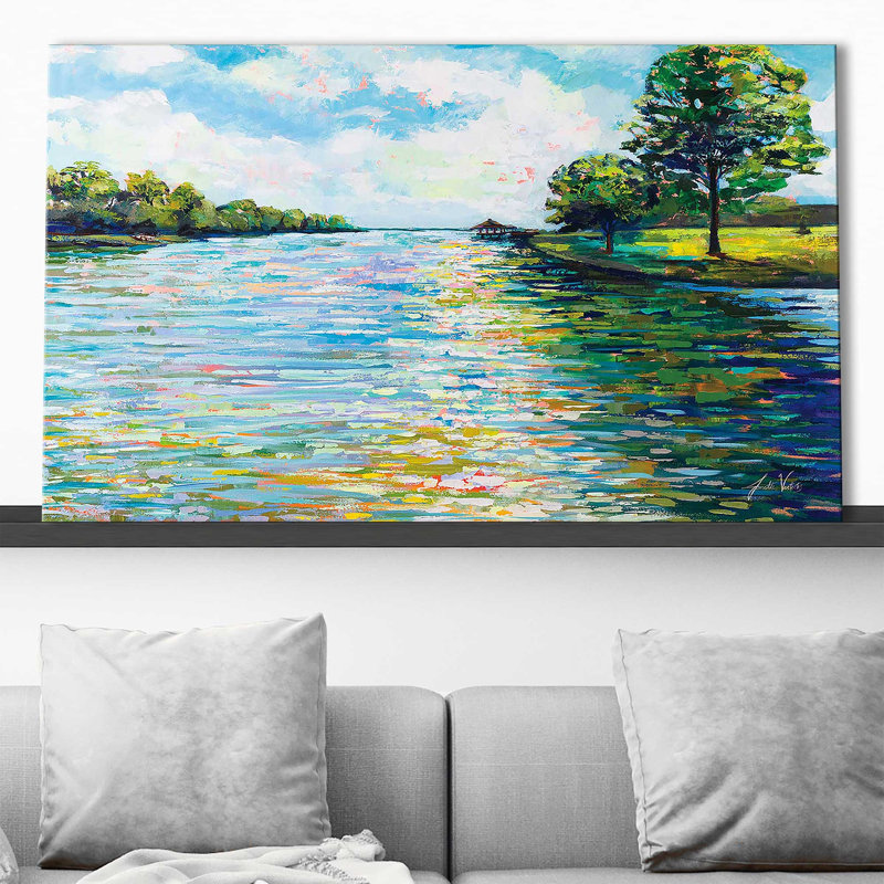 " Lake View " by Jeanette Vertentes, Wrapped Canvas, 24" H x 40" W x 1.5" D