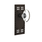 Craftsman Plate with Oval Clear Crystal Door Knob