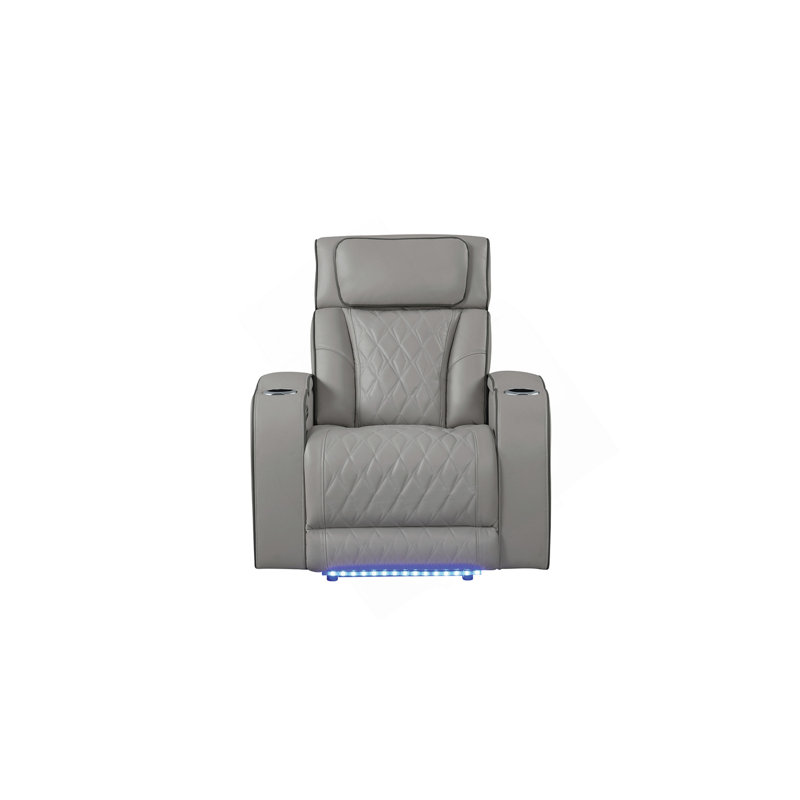 Fauteuil inclinable de style moderne Fortuner en bois et massage inclus - gris, Gris