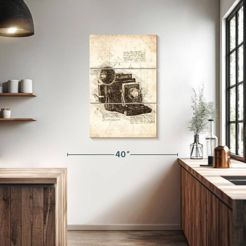 Laelle Old Camera Blueprint, 38'' H x 24'' W