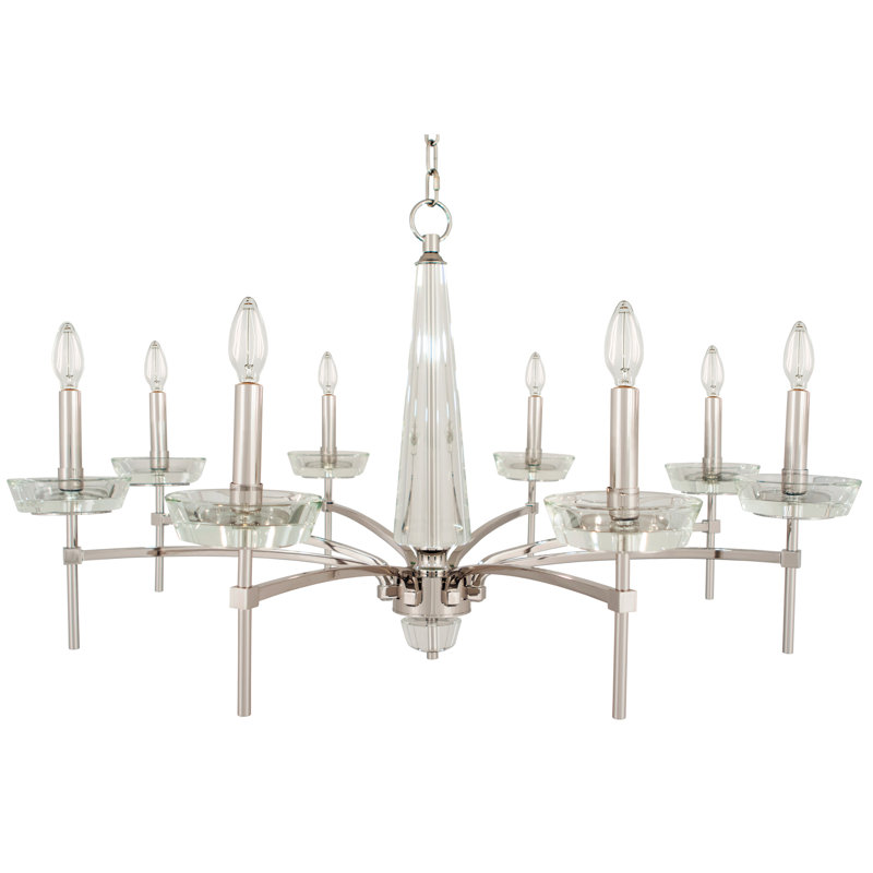 Cristallo 8 - Light Chandelier, Polished Nickel, Ascot Cream