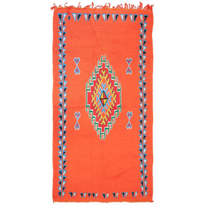 Moroccan Rugs One-of-a-Kind Rectangle 5'7" X 10'9" Wool Area Rug Orange