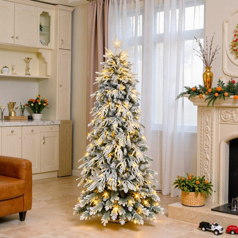 Fascinating Slimline Pre Lit Christmas Tree 7ft Pictures