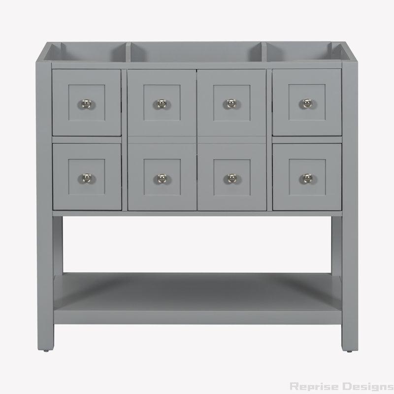 Base de meuble-lavabo simple 35,6 po seulement, Gris