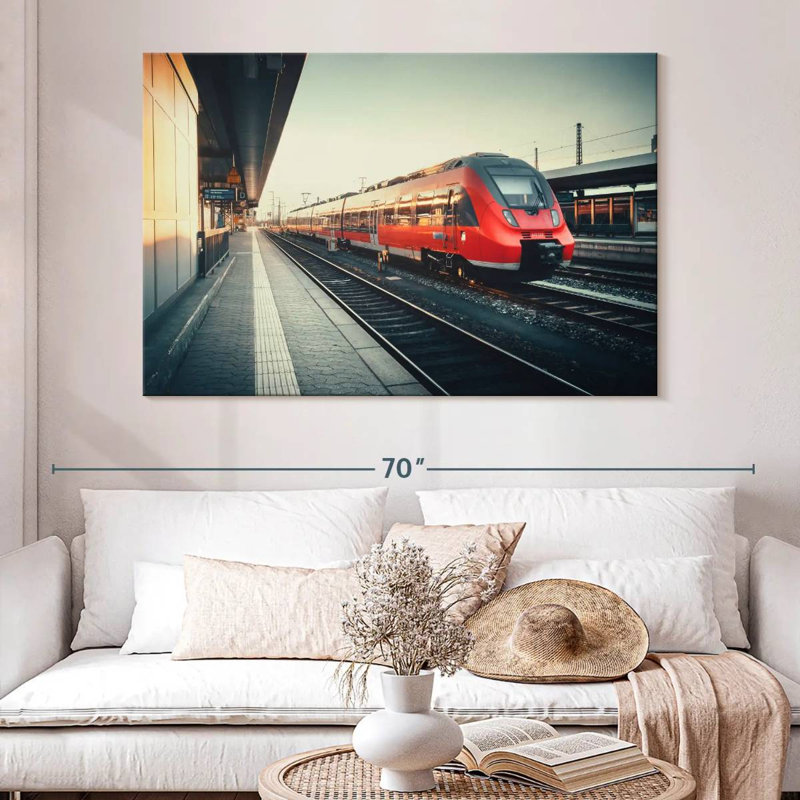 Mehar Red Train, 34" H x 51" W