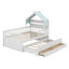 Lit House avec lit gigogne et tissu-482792521-482792523