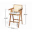 Tabouret de bar à dossier en plastique de 27 po de hauteur - siège en tissu rembourré de mousse et structure en bois d'hévéa durable-118019708