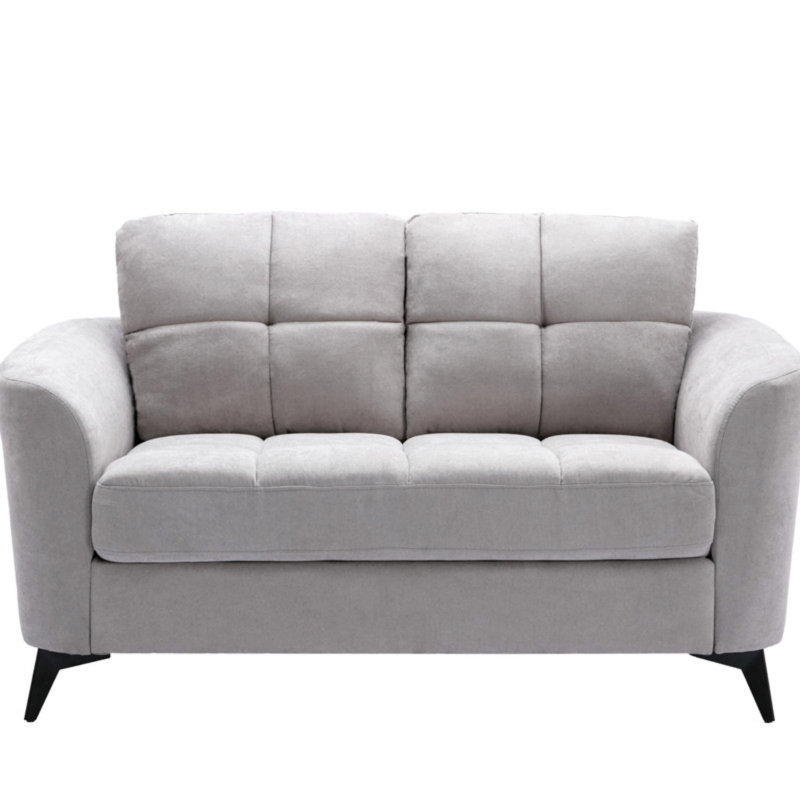 Causeuse en tissu tissé 60 po Carlotta, Gris clair