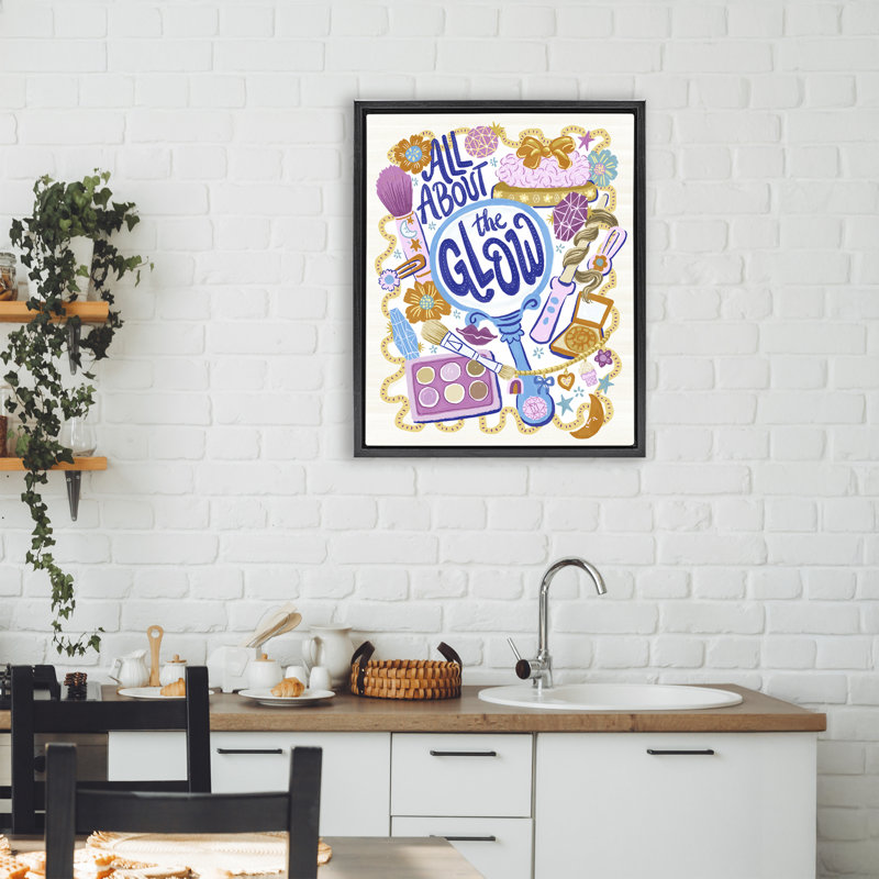 Cadre flottant «All About The Glow», par Connie Summers, Cadre flottant noir de jais, H 21 po x l 17 po