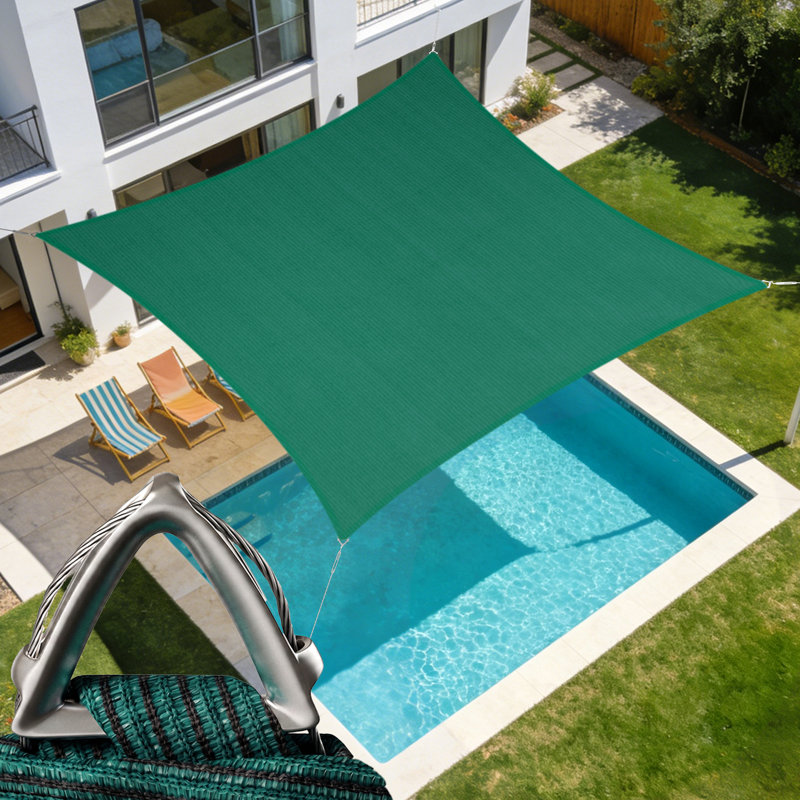 Voile d'ombrage robuste de 260 g Amgo Customize Pro Ring, 7 pi x 7 pi, Vert