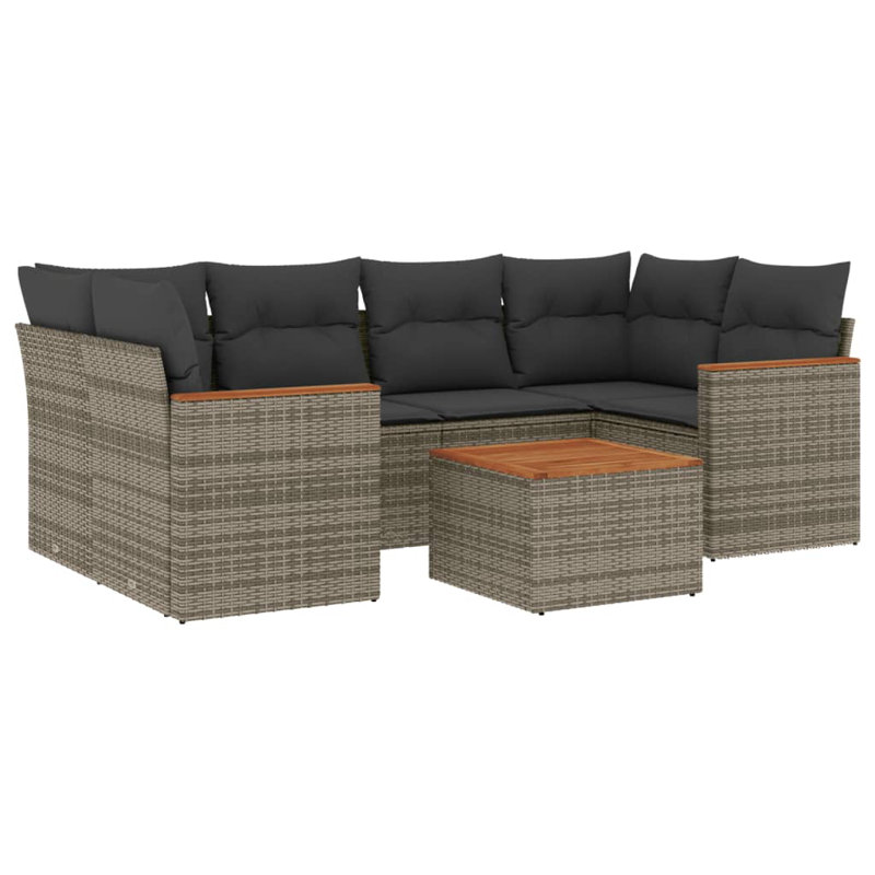 Vidaxl Garden Sofa Set Poly Rattan 7 Piece Modular