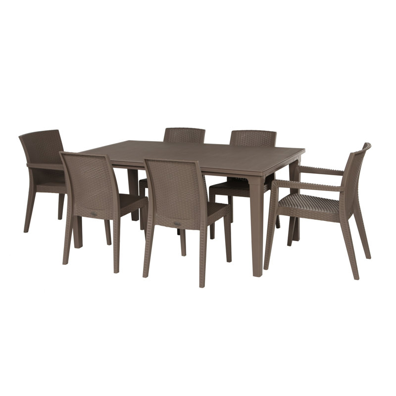 Fauteuil de salle à manger Montana, Toile Sunbrella® brun baie