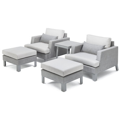 Shiey Sling 5 Piece Club Patio Chair Set - Beige Fennel