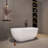 63 in. Freestanding Soaking Solid Surface Bathtub-98606634