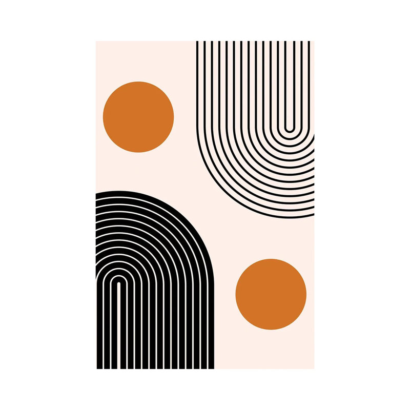 Double Mid Century Nesting Lines by EnShape - Wrapped Canvas Gallery-Wrapped Canvas Giclée