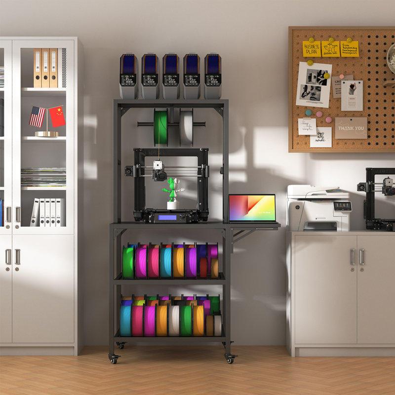 1 x support pour imprimante 3D Support de bureau pour imprimante 3D Support de rangement à filament avec roulettes