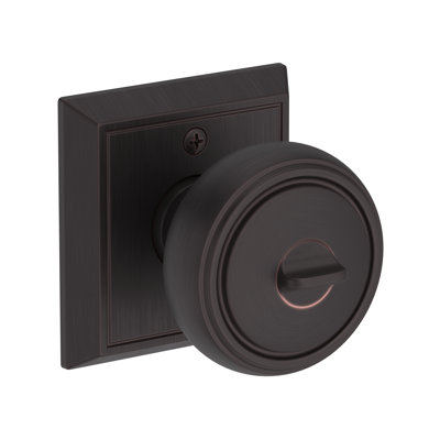 Bremerton Keyed Entry Knob with Chamfered Square Rose in Venetian Bronze