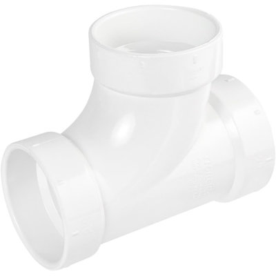 1-1/4 in. PVC DWV Drain Waste Vent Sanitary Tee Hub, White PVC Drain, Waste & Vent Fitting, (50 Pack)