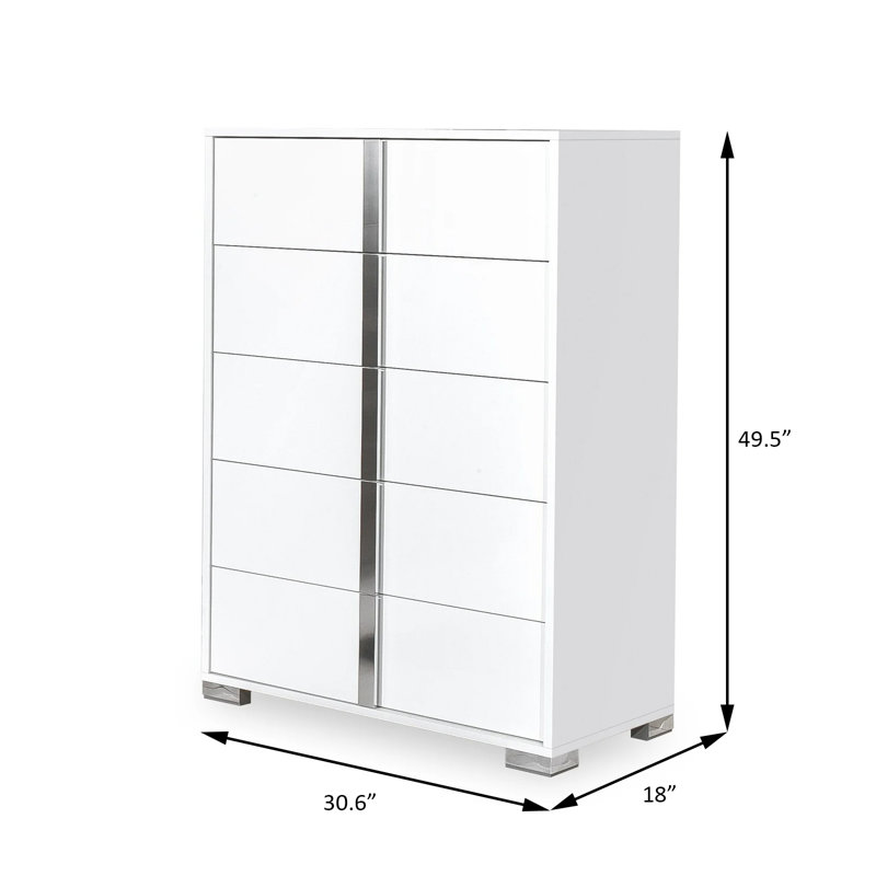 Commode contemporaine Sinistra, blanc, Blanc