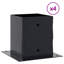 Post Bases Square 4 Pcs Anthracite Powder-Coated Steel-437105951