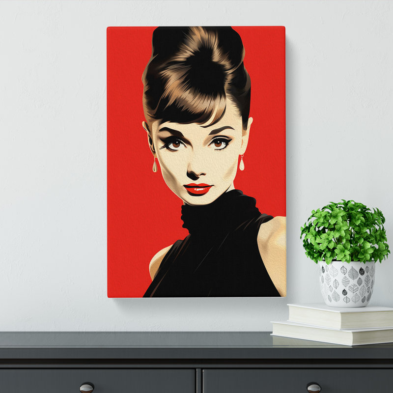 Audrey Hepburn Minimalism - Wrapped Canvas, 76cm H x 50cm W x 3cm D
