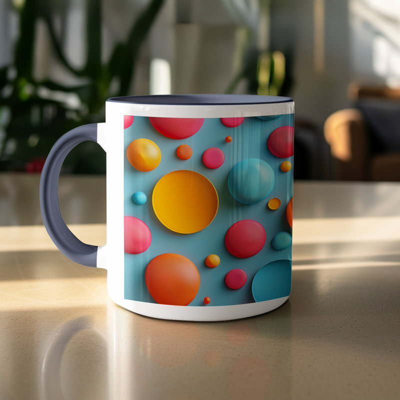Polka Dot 11oz Accent Coffee Mug, Navy