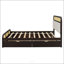 Grand lit plateforme en bois avec lit gigogne et 2 tiroirs, espresso