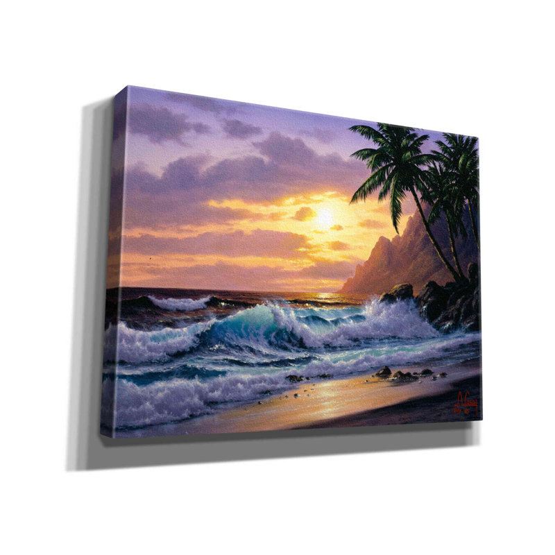 «Sunsets at the beach Never Get Old» par Anthony Casay, art mural sur toile, L 34 po x H 26 po