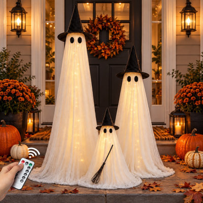 3-Piece Halloween Lighted Ghost Decoration Set
