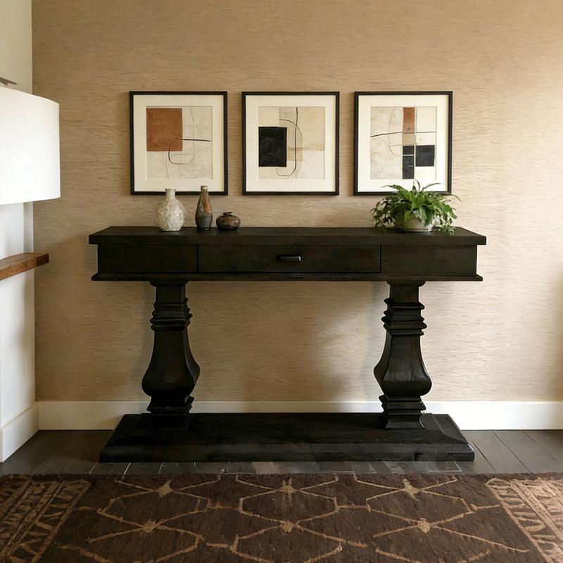 Console créative en bois de style européen, 33.46" H x 59.06" W x 14.96" D